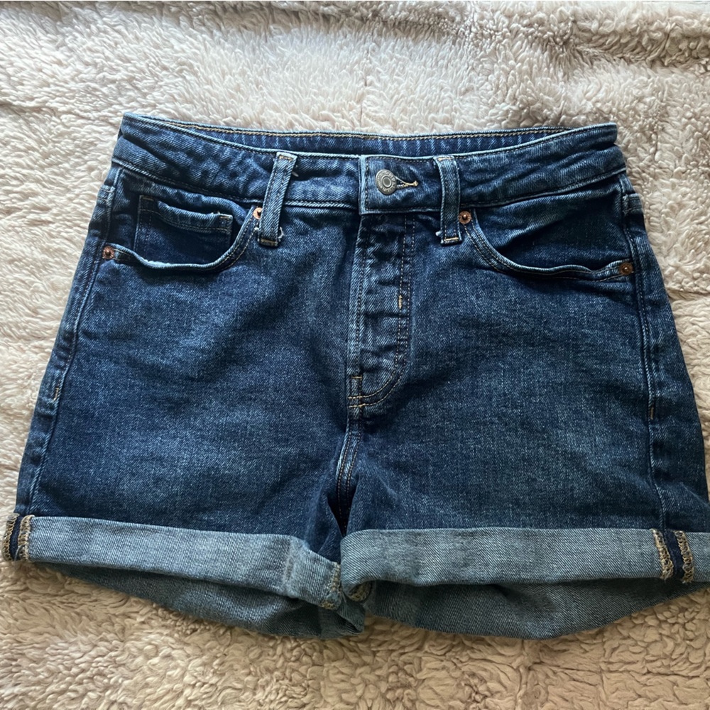 Old Navy O.G Straight High Rise Dark Wash Shorts Womens Size 2